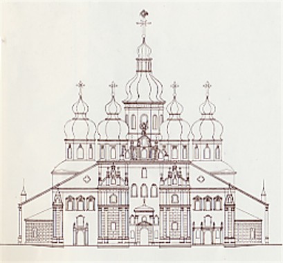 Image - Diagram of the facade of the Saint Michael's Church in Kyiv.