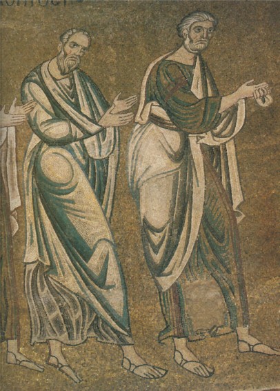 Image -- Saint Michaels Monastery mosaic: Eucharist (fragment).