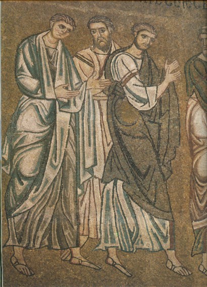 Image -- Saint Michaels Monastery mosaic: Eucharist (fragment).