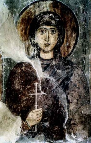 Image -- Saint Sophia Cathedral frescos: Saint Nathalie.