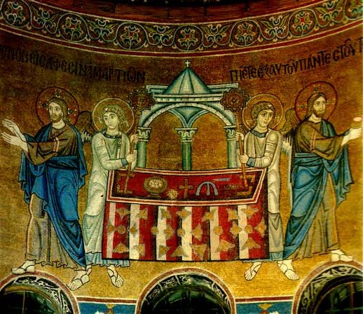 Image - Mosaics of Saint Sophia Cathedral: Eucharist.