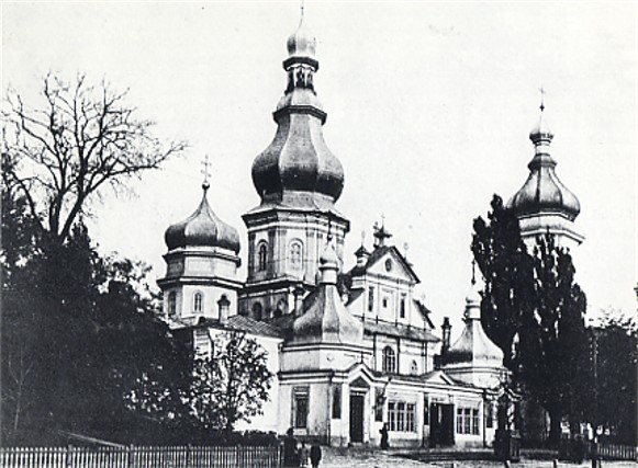 Image -- Saint Nicholas's (Small) Monastery in Kyiv (1920s photo; demolished in the 1930s).