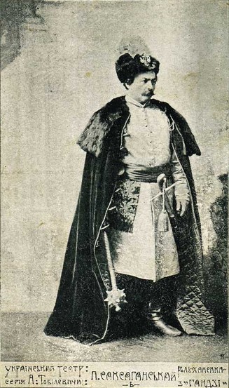 Image -- Panas Saksahansky as Hetman Khanenko in Ivan Karpenko-Kary's play Handzia.