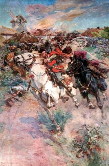 Image -- Mykola Samokysh: Ivan Bohuns Battle with Czarniecki.