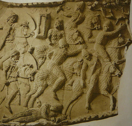 Image - Sarmatians fleeing from Roman cavalry (a bas-relief on the Trajan column).