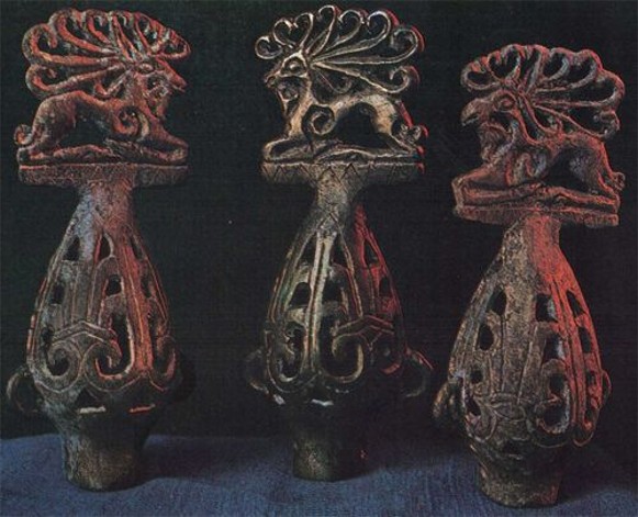Image - Scythian sculptures from the Tovsta Mohyla kurhan.