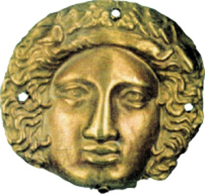 Image - Scythian art: Gold head of  Dionysos from the Chortomlyk kurhan.