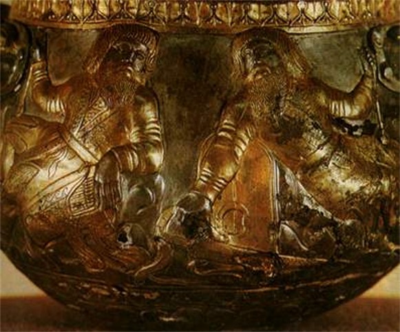 Image - Detail of a Scythian bowl (4th cent BC) found in the Haimanova Mohyla kurhan.