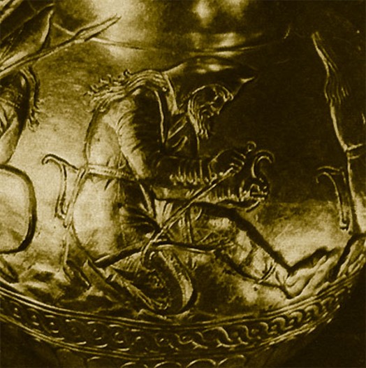 Image - A a detail of a Scythian gold bowl from the Kul Oba kurhan.