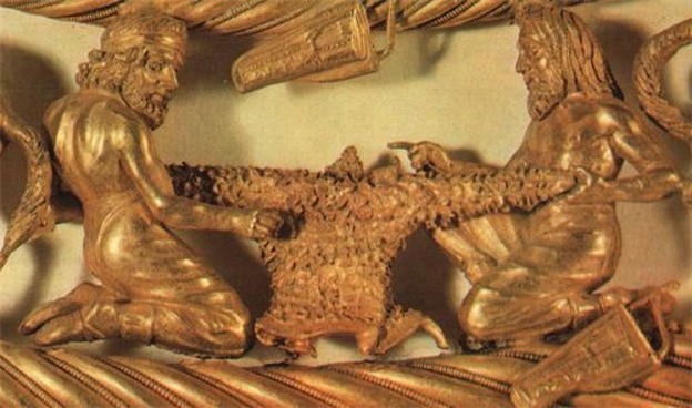 Image - A detail of a Scythian gold pectoral from the Tovsta Mohyla kurhan, 4th century BC (Museum of Historical Treasures of Ukraine).