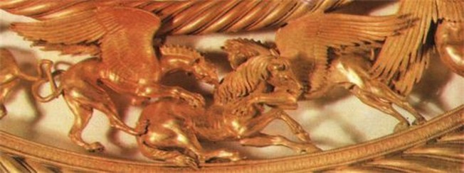 Image -- A detail of a Scythian gold pectoral from the Tovsta Mohyla kurhan, 4th century BC (Museum of Historical Treasures of Ukraine).