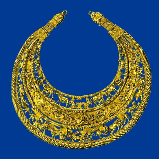 Image - A Scythian gold pectoral from the Tovsta Mohyla kurhan, 4th century BC (Museum of Historical Treasures of Ukraine).
