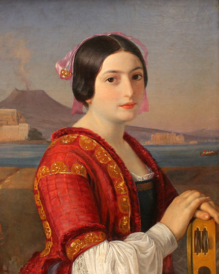 Image -- Ivan Shapovalenko: Portrait of a Neapolitan Woman (1851).