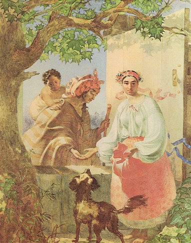 Image -- Taras Shevchenko: Gypsy Fortune Teller (1841)