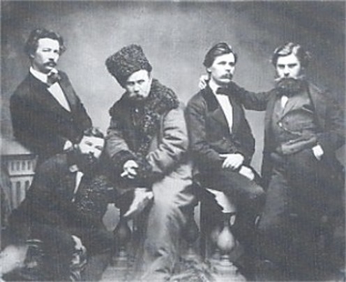 Image -- Taras Shevchenko among friends (photo 1859)