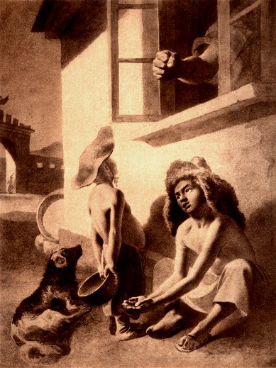 Image -- Taras Shevchenko: The Baigush under the Window (1856); sepia on paper.