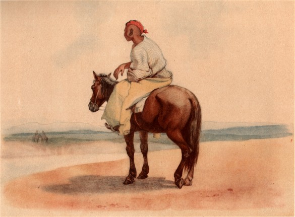 Taras Shevchenko: Kazak on a Horse (1849); watercolour.