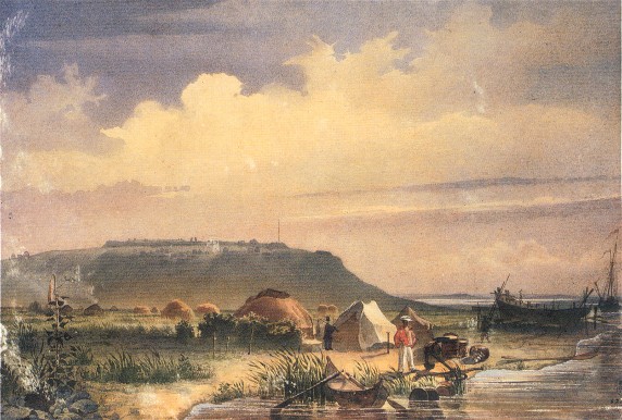 Taras Shevchenko: The Raim Fort seen from the Docks on the Syr-Darya (1848).