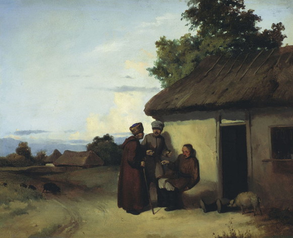 Image -- Vasilii Shternberg: Little Russian (Ukrainian) Inn (1838).