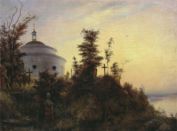 Image -- Vasilii Shternberg: Askoldova Mohyla (1837).