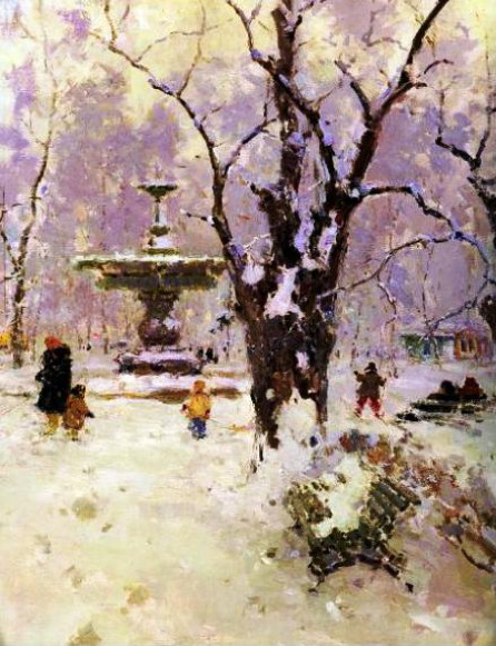 Image - Serhii Shyshko: Park in Winter (1960).