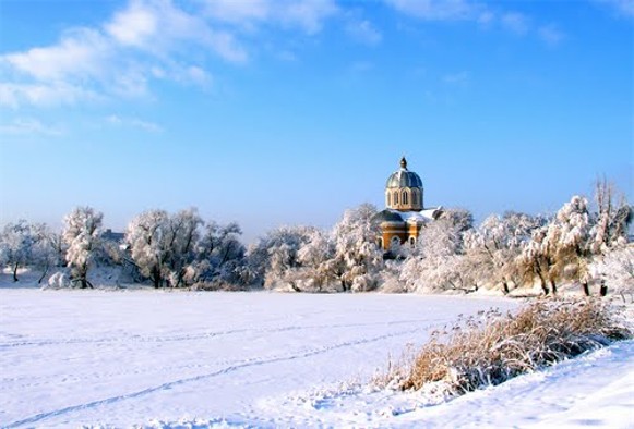 Image - The Dormition Cathedral (1859) in Smila (winter panorama).