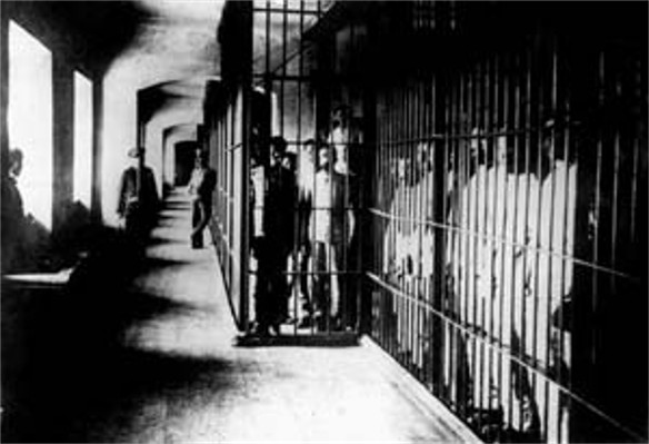 Image -- Prisoners in the Solovets Islands concentration camp.
