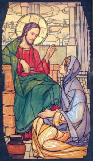 Image - Modest Sosenko: Christ and the Samaritan Woman (in Pidbereztsi church, Galicia).