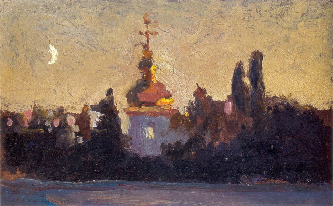 Image -- Jan Stanislawski: Saint Michael's Cathedral in Kyiv (1903).