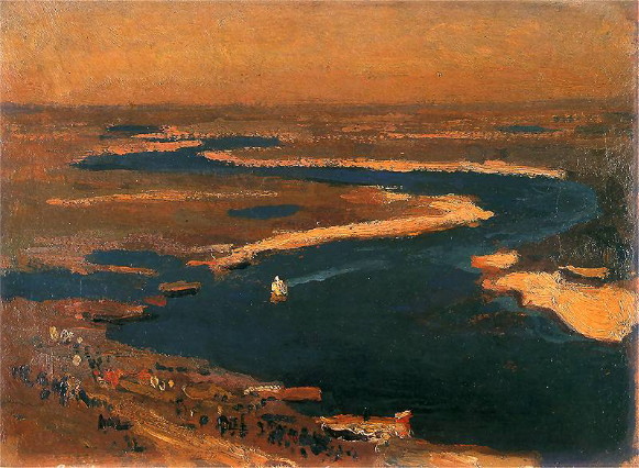 Image -- Jan Stanislawski: The Dnieper below Kyiv (1905).