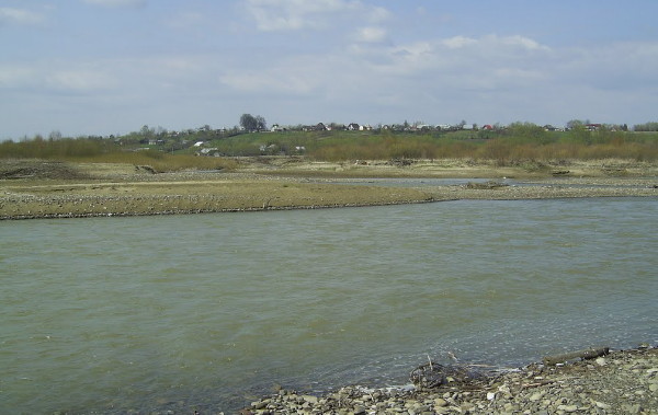 Image - The Suceava River near the village of Costitsa, Romania.