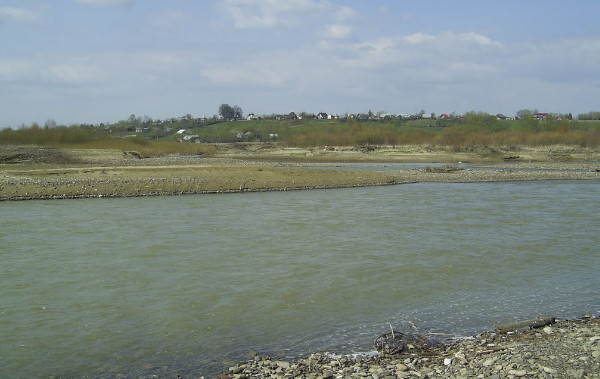 Image -- The Suceava River near the village of Costitsa, Romania.