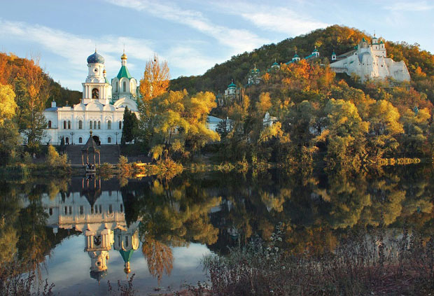 Image -- The Sviati Hory Dormition Monastery in Sviatohirsk, Donetsk oblast.