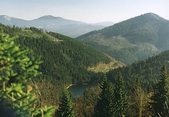 Image - Panorama of the Synevyr Lake from Mount Ozerna in the Gorgany Mountains (Carpathians).