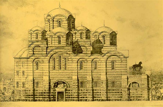 Image - A reconstruction of the original Church of the Tithes (drawing).