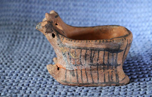 Image -- Trypillia culture: ceramic sledge (from Talianky, Cherkasy oblast).