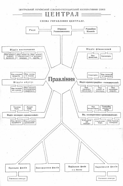 Image - The organizational structure of the Tsentral co-operative association.