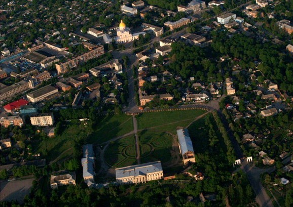 Image -- Tulchyn city center (aerial view).