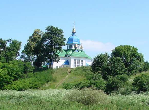 Image -- A church in Yasynynychi, Rivne oblast, designed by Serhii Tymoshenko.