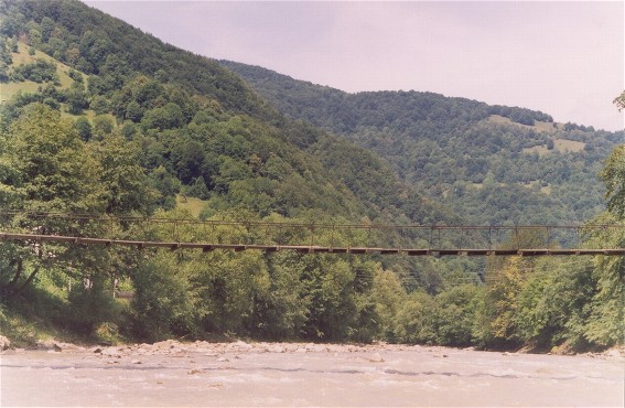 Image -- A bridge over the Tysa River near Rakhiv.