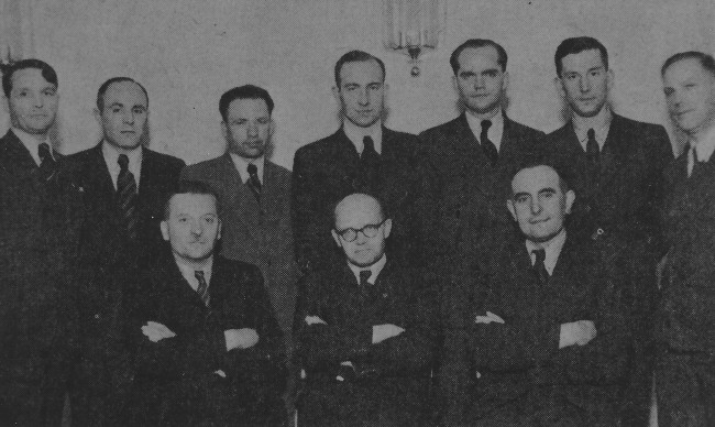 Image - The presidium of the Ukrainian Central Committee in 1943. Sitting, f-l, K. Pankivsky, V. Kubijovyc, V. Hlibovytsky; standing: Z. zeleny, Rev. M. Sopuliak, P. Isaiv, A. Figol, O. Tarnavsky, Ya. Mazurak, M. Kushnir.