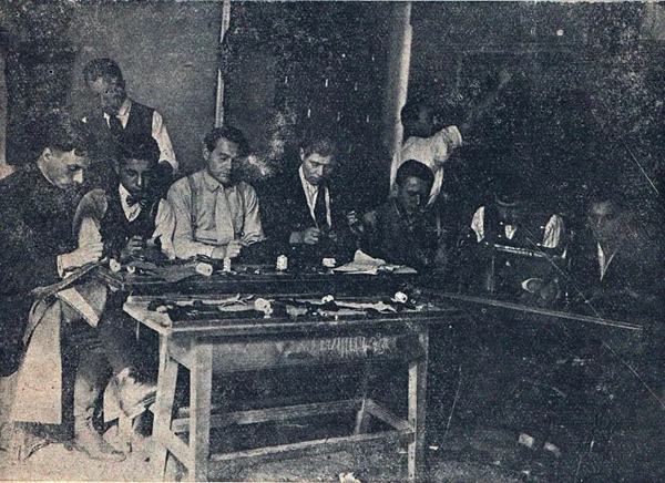 Image -- Ukrainian Invalids Aid Society: tailors workshop.