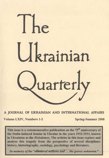 Image - The Ukrainian Quarterly (vol 64 nos. 1-2 2008)