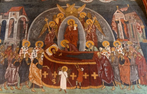 Image - Ukrainian fresco of the Dormition of the Mother of God in the Sandomierz Cathedral.