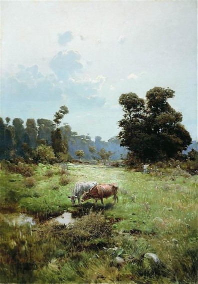 Image -- Serhii Vasylkivsky: The Cossack Meadow (1893).