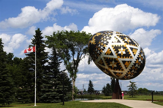 Image - The pysanka (Easter egg) monument in Vegreville, Alberta, Canada.