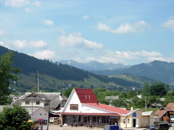 Image -- The town of Verkhovyna in the Carpathian Mountains.