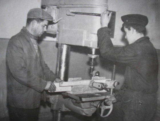 Image -- Practical learning at the Vocational-technical school No. 3 in Uzhhorod (1960s photo).