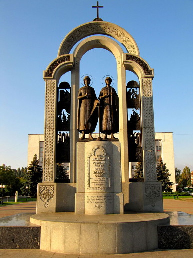 Image -- Vyshhorod: Saints Borys and Hlib monument.