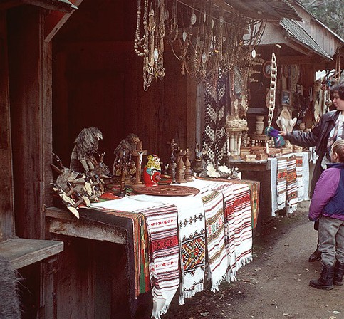 Image -- Souvenir stand at the Yaremche market.